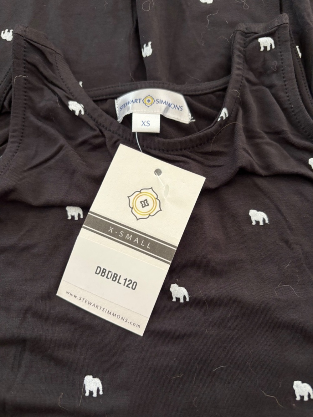 Steward Simmons Georgia Licensed Black and White Bulldog Print Dress NWT XS - Picture 5 of 5